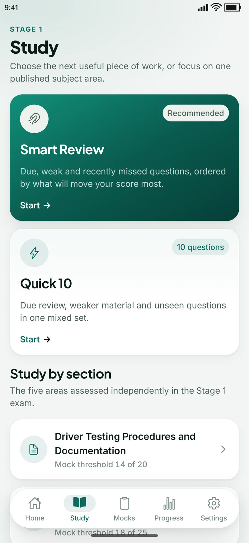 Answering an ADI Stage 1 practice question